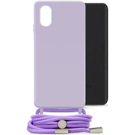 Mobilize Lanyard Gelly Samsung Galaxy A03 Flexibel TPU Hoesje met koord - Pastel Purple