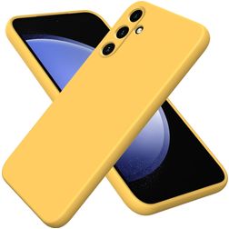 Mobigear Rubber Touch Samsung Galaxy A35 Siliconen Hoesje Backcover - Geel
