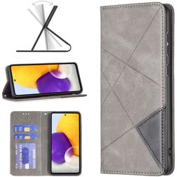 Mobigear Rhombus Slim Samsung Galaxy A73 Hoesje Bookcase - Grijs