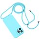 Mobigear Lanyard iPhone 14 Pro Siliconen Hoesje met koord - Blauw