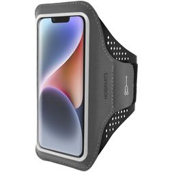 Mobiparts Comfort Fit Telefoonhouder Hardlopen iPhone 14 Sport Hoesje Neopreen Sportarmband - Zwart
