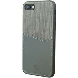 Valenta Card Slot iPhone SE (2022) Hoesje Echt Leer Backcover met Pasjeshouder - Grijs