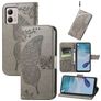 Mobigear Butterfly Motorola Moto E13 Hoesje Bookcase Portemonnee - Grijs