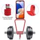 Mobigear Lanyard Card Samsung Galaxy A16 Siliconen Hoesje met koord en Pasjeshouder - Rood