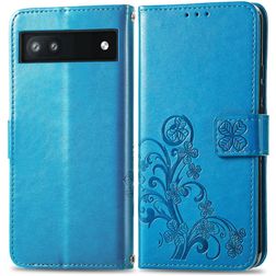 Mobigear Clover Google Pixel 6a Hoesje Bookcase Portemonnee - Blauw