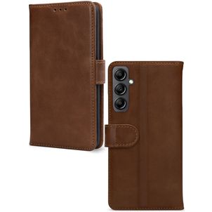 Mobilize Wallet Samsung Galaxy A15 Hoesje Echt Leer Bookcase Portemonnee - Bruin