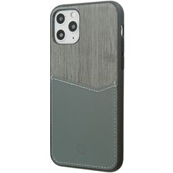 Valenta Card Slot iPhone 11 Pro Hoesje Echt Leer Backcover met Pasjeshouder - Grijs