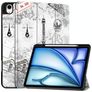 Mobigear Tri-Fold iPad Air 13 Inch (2026) Hoes Bookcase + Stylus Houder - Eiffel Tower