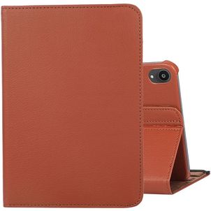 Mobigear DuoStand iPad Mini 7 (2024) Hoes Draaibare Bookcase - Bruin