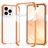 Mobigear Full Bumper iPhone 14 Plus Hoesje Hardcase Backcover Shockproof - Transparant / Oranje