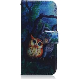 Mobigear Design Samsung Galaxy A71 Hoesje Bookcase Portemonnee - Uil