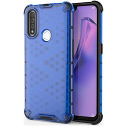 Mobigear Honeycomb OPPO A31 Hoesje Hardcase Backcover Shockproof - Blauw