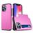 Mobigear Card iPhone 14 Pro Max Hoesje Hardcase Backcover Shockproof met Pasjeshouder - Roze