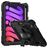 Mobigear SureGrip Xtreme iPad Mini 7 (2024) Hoes Hard Kunststof,Siliconen Backcover + Stylus Houder + Schouderband + Standaard - Zwart