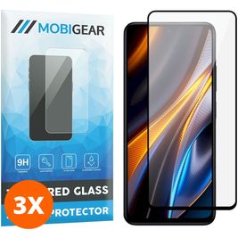 Mobigear Premium POCO X4 GT Glazen Screenprotector - Case Friendly - Zwart (3-Pack)