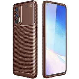 Mobigear Racing Realme GT Hoesje Flexibel TPU Backcover - Bruin