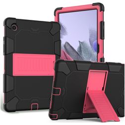 Mobigear ShieldStand Samsung Galaxy Tab A8 10.5 (2021) Hoes Hard Kunststof,Siliconen Backcover + Standaard - Zwart / Rood