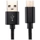 Mobigear Nylon USB-A naar USB-C Kabel 2 Meter - Zwart