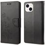 Mobigear Flowers iPhone 14 Hoesje Bookcase Portemonnee - Zwart