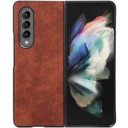 Mobigear Excellent Samsung Galaxy Z Fold 4 Hoesje Hardcase Backcover - Bruin