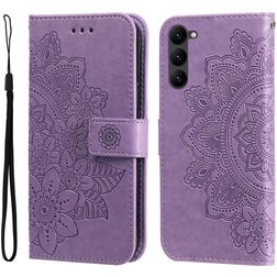 Mobigear Flowers Samsung Galaxy S23 Hoesje Bookcase Portemonnee - Paars