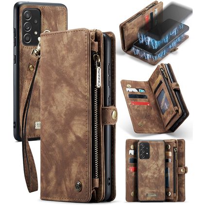 Caseme 008 Samsung Galaxy A52s 5G Hoesje Uitneembare 2in1 Bookcase Portemonnee - Bruin