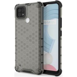 Mobigear Honeycomb Realme C21 Hoesje Hardcase Backcover Shockproof - Zwart