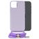 Mobilize Lanyard Gelly iPhone 15 Plus Flexibel TPU Hoesje met koord - Pastel Purple