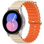 Mobigear Ocean Siliconen Smartwatch Bandje Gespsluiting - Universeel 22 mm connector - Oranje / Sterrenlicht