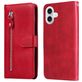 Mobigear Zipper iPhone 17 Hoesje Bookcase Portemonnee - Rood