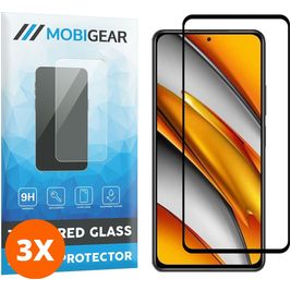 Mobigear Premium POCO F3 Glazen Screenprotector - Case Friendly - Zwart (3-Pack)