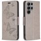Mobigear Butterfly Samsung Galaxy S23 Ultra Hoesje Bookcase Portemonnee - Grijs