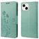 Mobigear Flowers iPhone 14 Hoesje Bookcase Portemonnee - Groen