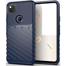 Mobigear Groove Google Pixel 4a Hoesje Flexibel TPU Backcover - Blauw