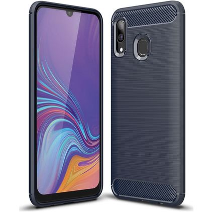 Mobigear Brushed Slim Samsung Galaxy A40 Hoesje Flexibel TPU Backcover - Marineblauw