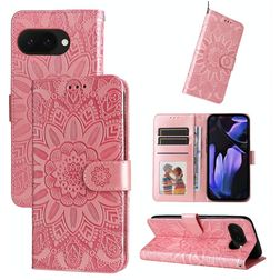 Mobigear Sunflower Google Pixel 9a Hoesje Bookcase Portemonnee - Roségoud