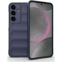 Mobigear Bumpy Samsung Galaxy S25 Plus Hoesje Flexibel TPU Backcover - Donkerblauw