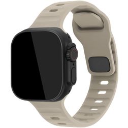 Mobilize Sports Siliconen Apple Watch Bandje Druksluiting - 42/41/40/38 mm - Sterrenlicht