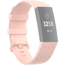 Mobigear Cross Siliconen Fitbit Charge 4 Bandje Gespsluiting - Roze