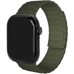 Mobilize Magnetic Siliconen Apple Watch Bandje Magneetsluiting - 42/41/40/38 mm - Groen