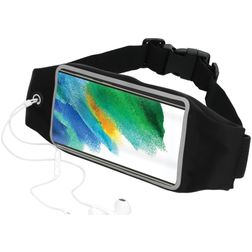 Mobiparts Comfort Fit Belt Telefoonhouder Hardlopen Samsung Galaxy S21 FE Sport Hoesje Neopreen Heuptas - Zwart