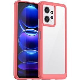 Mobigear Crystal Xiaomi Redmi Note 12 Hoesje Hardcase Backcover - Transparant / Rood