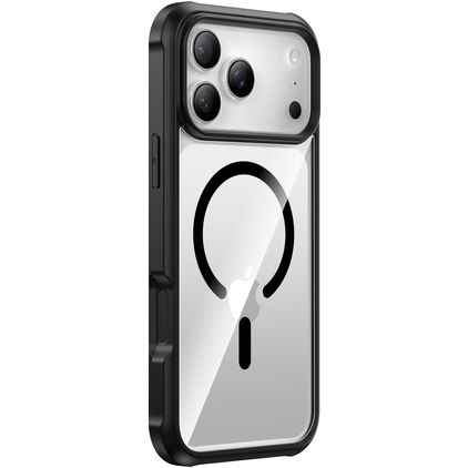 Valenta Full Cover iPhone 18 Pro Max MagSafe Hoesje Gehard glas Backcover Shockproof - Transparant / Zwart