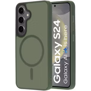 Mobiparts Hardcover Samsung Galaxy S24 MagSafe Hoesje Hardcase Backcover - Satin Green