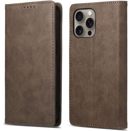 Mobigear Wallet iPhone 16 Pro Max Hoesje Bookcase Portemonnee - Bruin