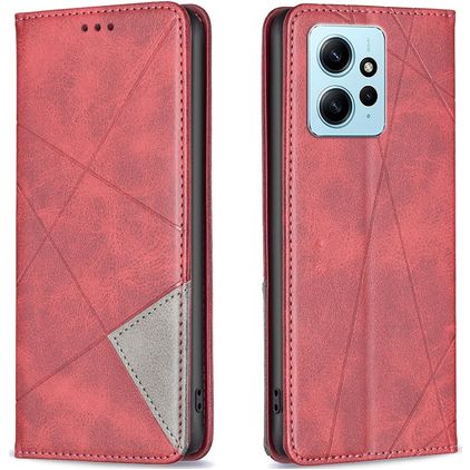 Mobigear Rhombus Slim Xiaomi Redmi Note 12 Hoesje Bookcase - Rood