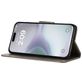 Mobigear Flowers iPhone 16 Hoesje Bookcase Portemonnee - Grijs