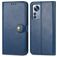 Mobigear Snap Button Xiaomi 12 Pro Hoesje Bookcase Portemonnee - Blauw