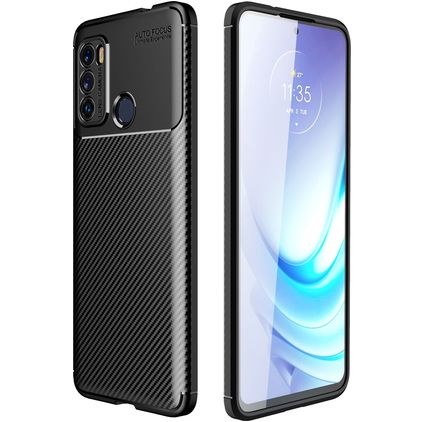 Mobigear Racing Motorola Moto G60 Hoesje Flexibel TPU Backcover - Zwart