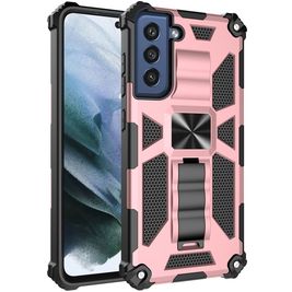 Mobigear Armor Stand Samsung Galaxy S21 FE Hoesje Hardcase Backcover Shockproof met Standaard - Roségoud